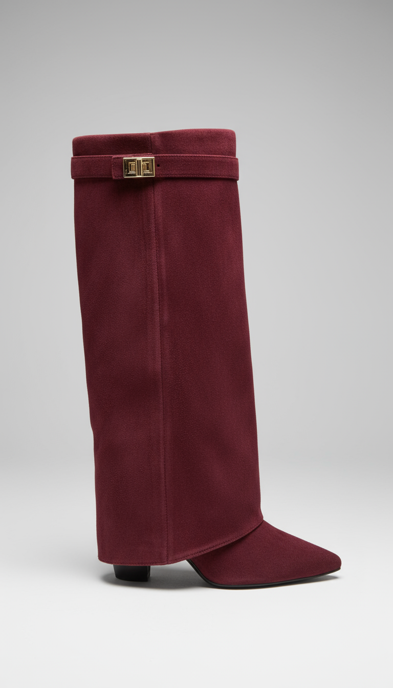 Gijón™ botas de ante burdeos