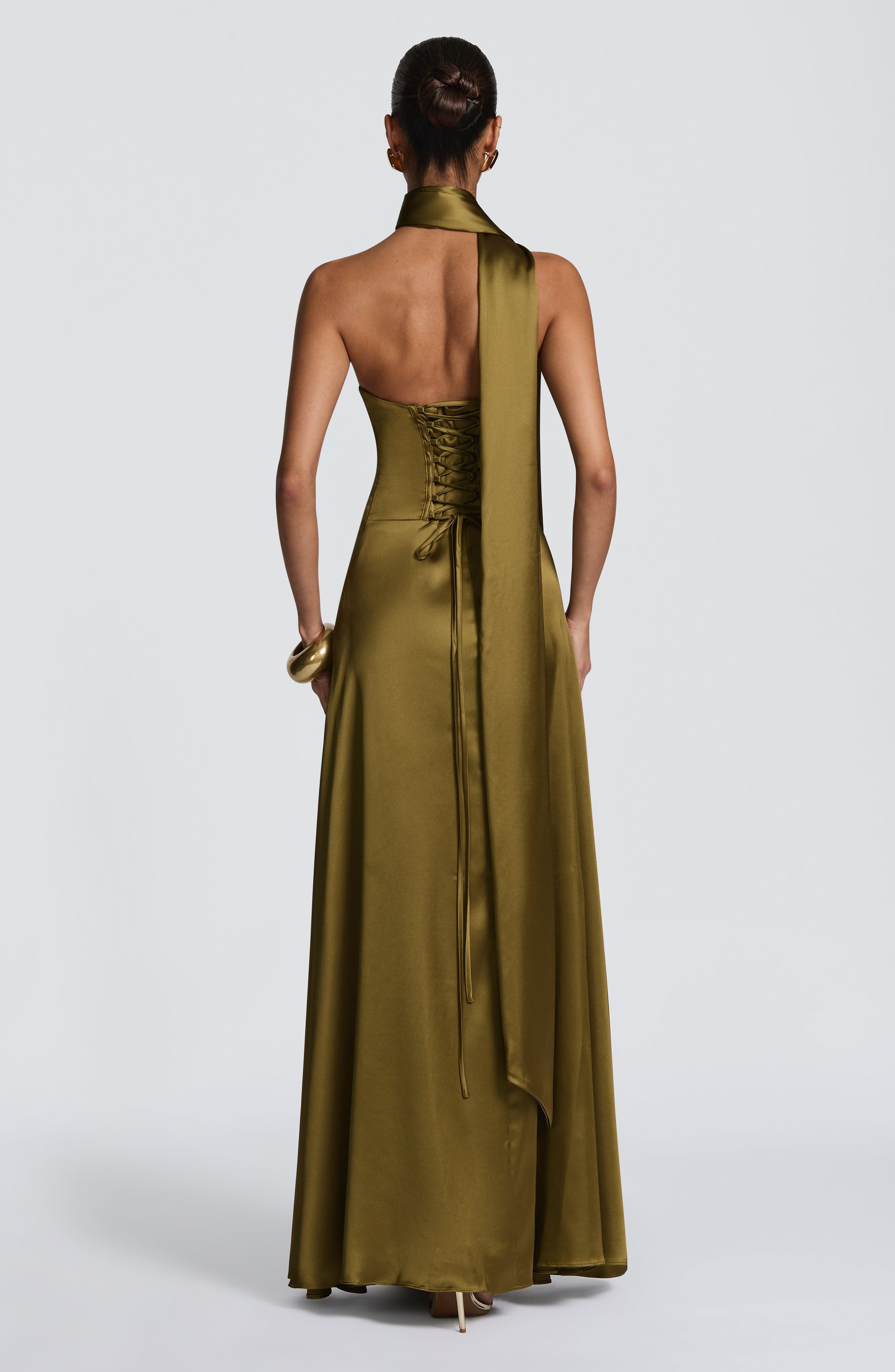 Morven Maxi Dress - Deep Olive Dress Babyboo Fashion Premium Exclusive Design